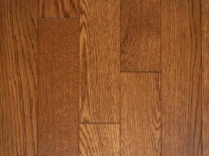 Natural select grade white oak floor, varnished Tunis color