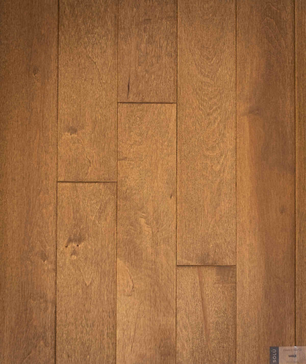 Natural select grade maple floor, oiled Sable color.